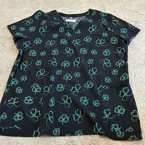 Women’s Scrub Top - White Cross